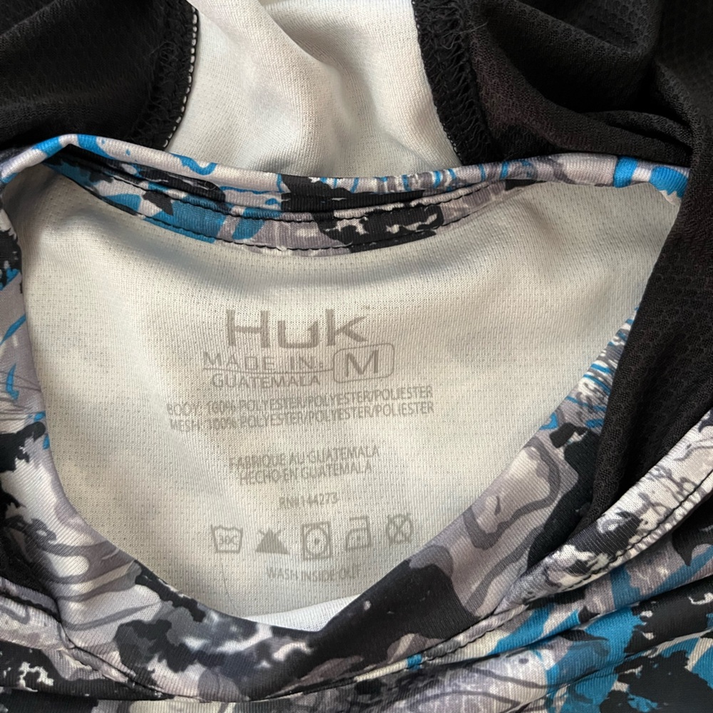 Men’s Huk Icon X tide change hooded camo performance fishing shirt. Size medium - Picture 5 of 11